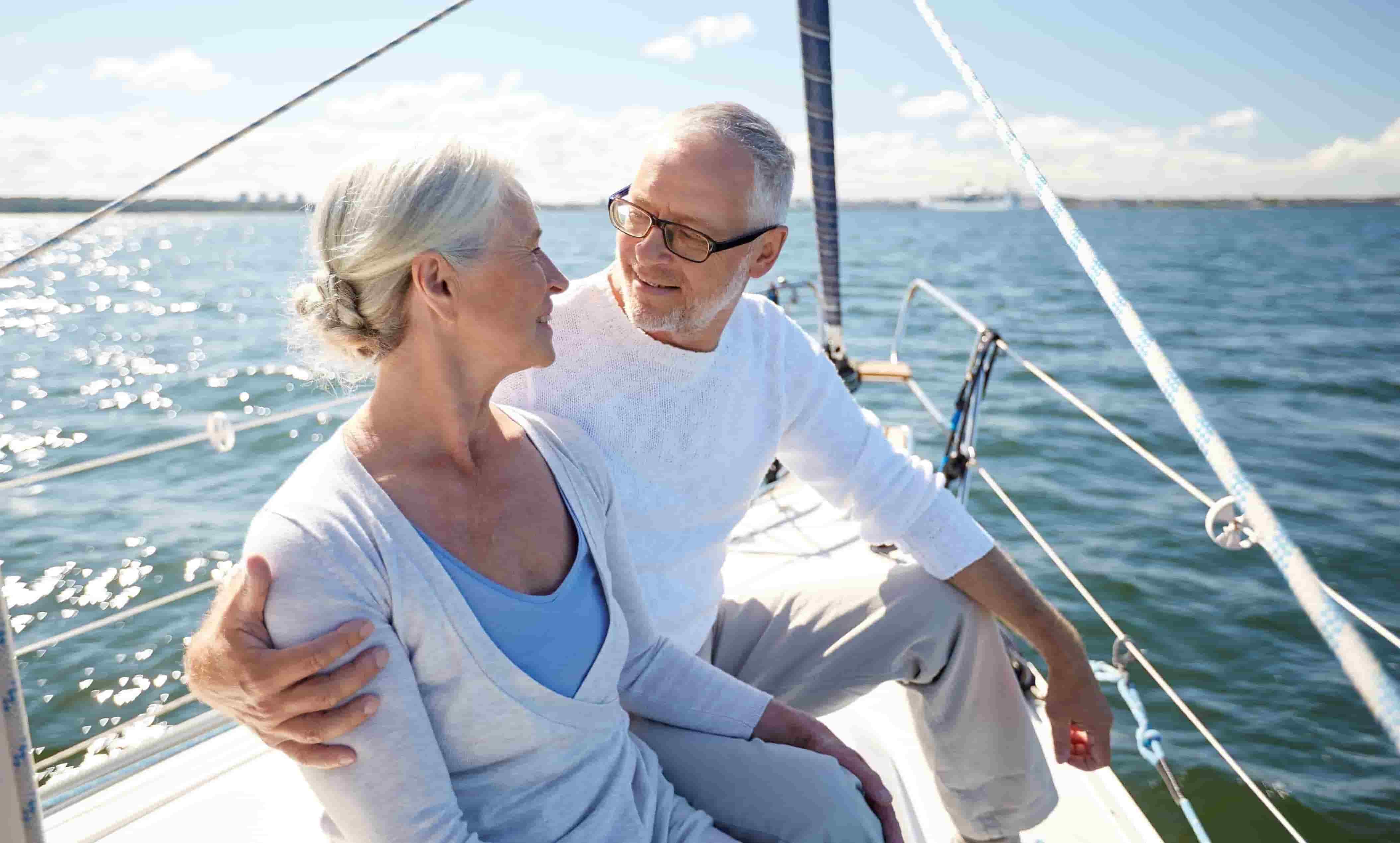 Older couple on the yacht